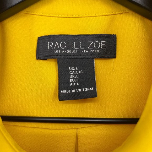 RACHEL ZOE Los Angeles New York Yellow Button Up Sleeveless Shirt Size L - Picture 14 of 16